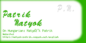 patrik matyok business card